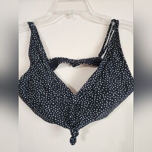 Black and White Polka Dot Bikini Top